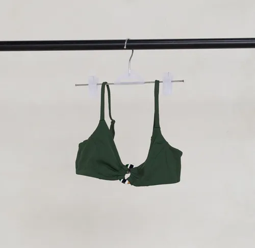 Green Bikini with B/W Striped Ring ( Set)