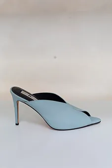 Light Blue Mules with Stiletto Heel
