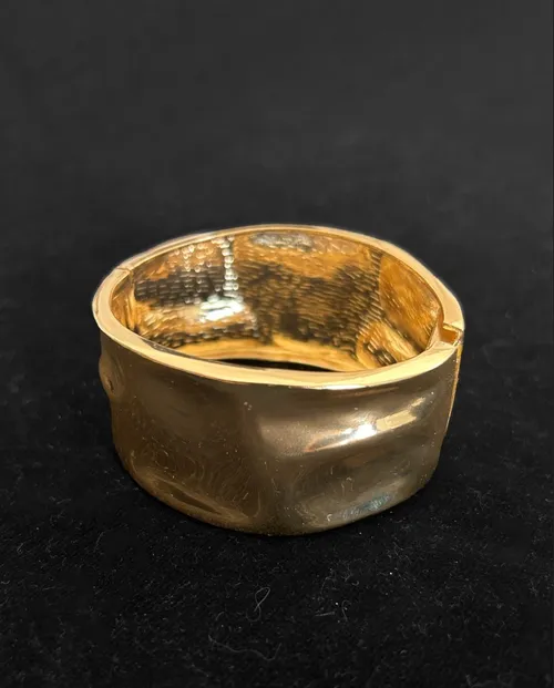 Gold Chunky Hammered Bangle