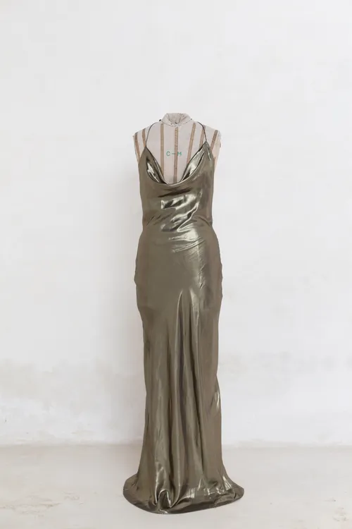 Backless Metallic Dress 