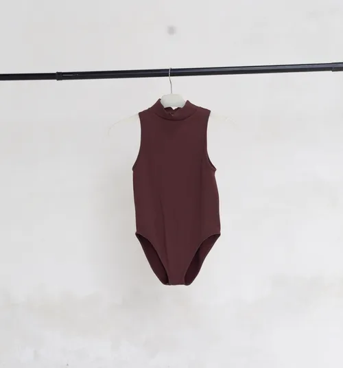 Maroon Turtleneck Bodysuit