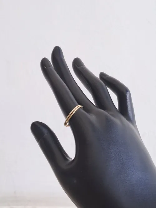 Thin Smooth Gold Ring Set (2)