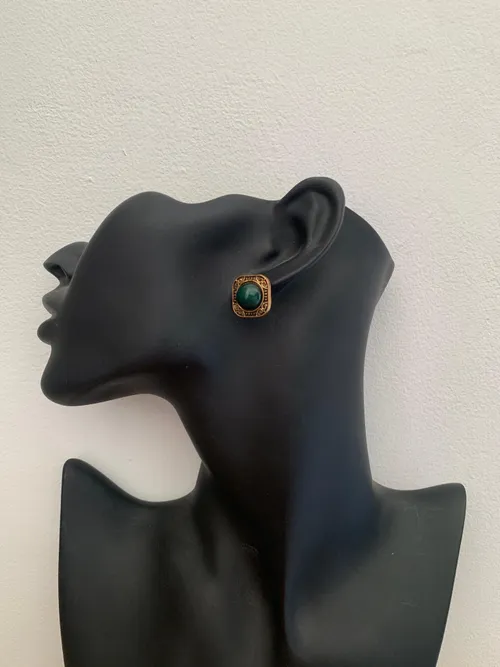 Vintage Jade Green Earrings