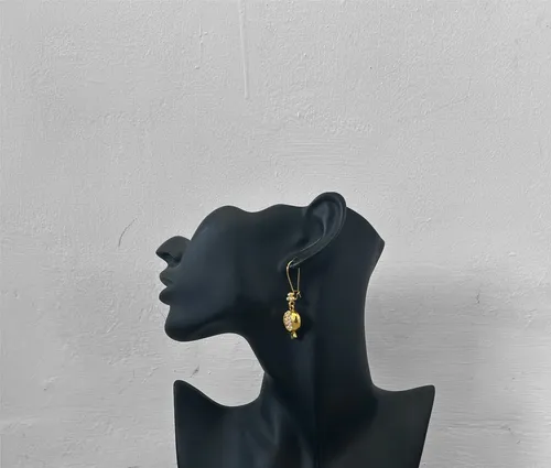 Pomegranate Gold Drop Earrings