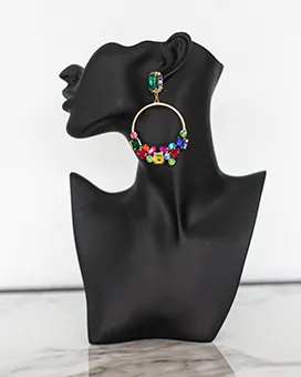 Multi Colored Rhinestone Earrings