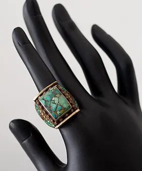 Square Turquoise  Ring 