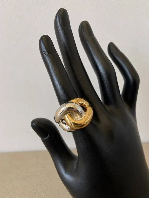 Gold and Silver Twisted Ring