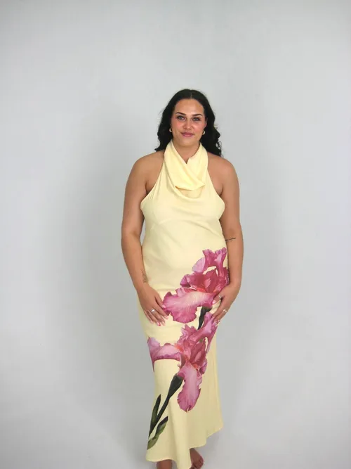 Cowl Neck Floral Maxi 