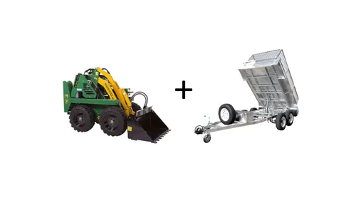 Mini skid steer loader and hydraulic tipper bundle