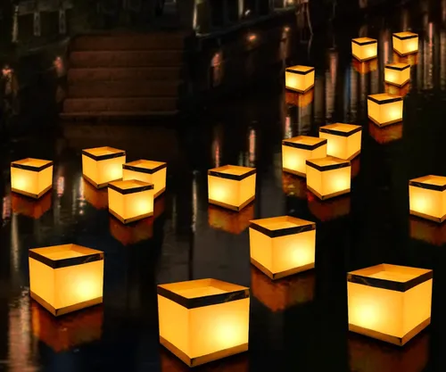 Square Gold Rim Paper Lanterns