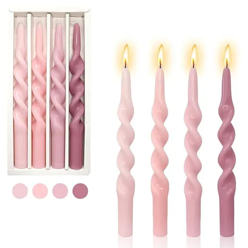 Spiral Taper Pink Candlestick