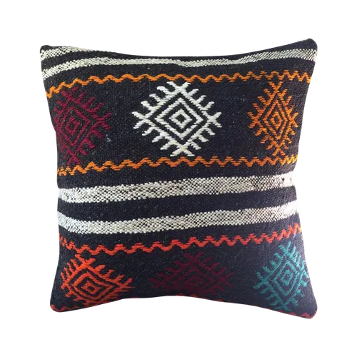 Turkish Handmade Patchwork Kilim Rug Pillow No 1