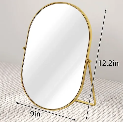 Oval Gold Table Mirror