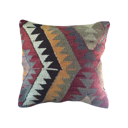 Turkish Handmade Patchwork Kilim Rug Pillow No 2