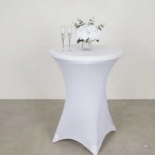 Cocktail Table Linen - Spandex Modern (White)