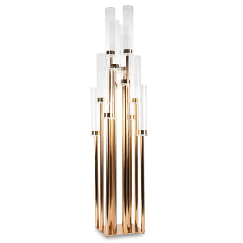Multi Arm Candle Centerpiece  - Gold