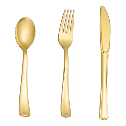 Plastic Gold Utensils