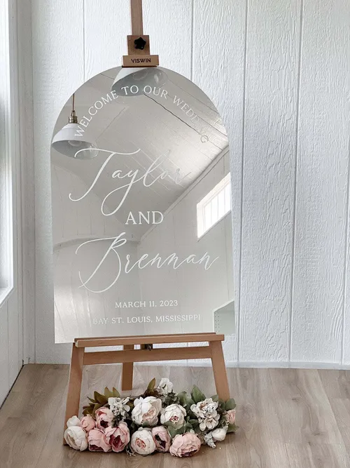 Welcome Mirror Wedding Sign