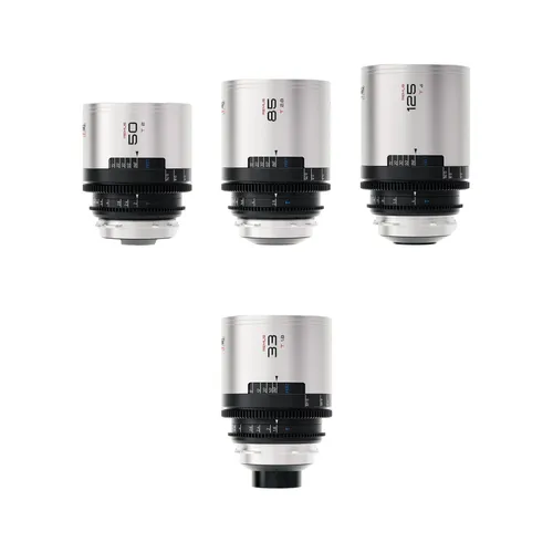 Blazar Remus 1.5x Anamorphic 33/50/85/125mm 4 Lens Kit (PL Mount, Silver Flare)