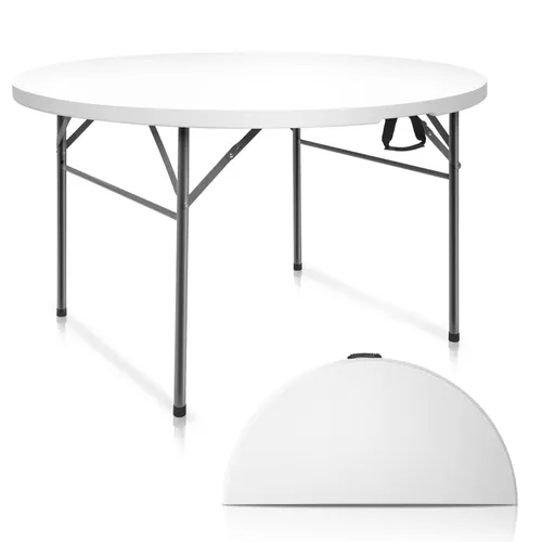 Standard 4 Foot White Folding Round Table 