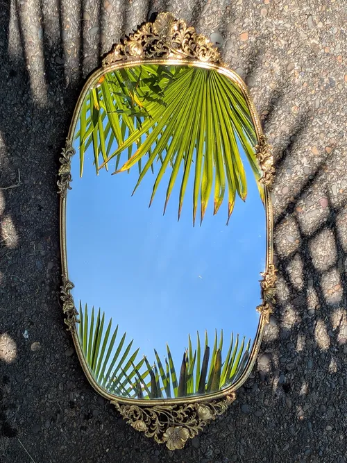 M15 gold oval mirror 20x10