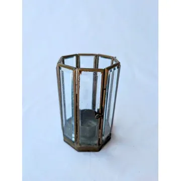 BC13 brass & glass lantern