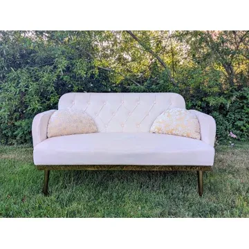 F7 cream velvet sofa 