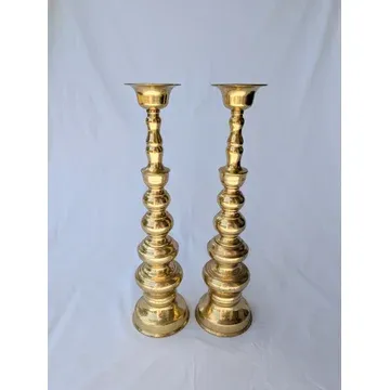 BC25 Tall gold taper candlestick 18
