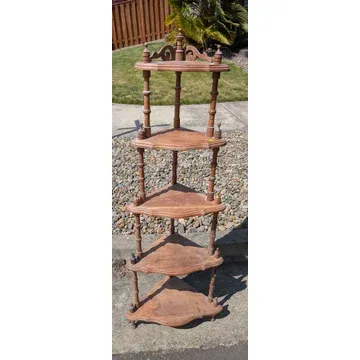 F11 5 tier wood corner shelf