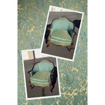 F35 green & gold arm chair