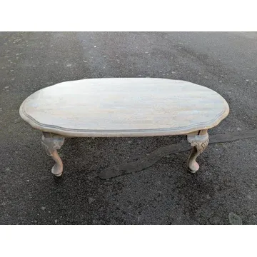 F37 Greywash oval coffee table