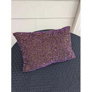 BBP9 Purple beaded pillow