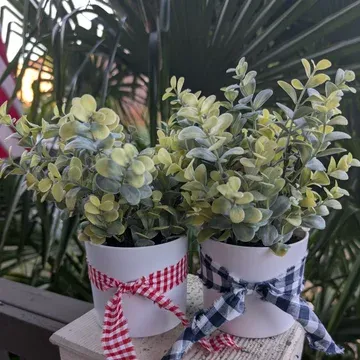 D25 faux plant in white pot