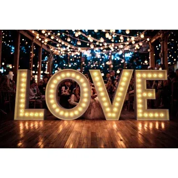 L1 white wood LOVE marquee sign 4 feet