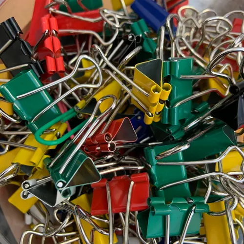 Mini bulldog clips, multicoloured