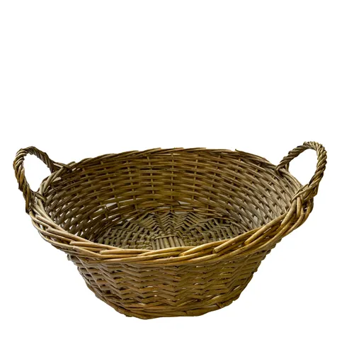 Basket: round wicker with two handles 