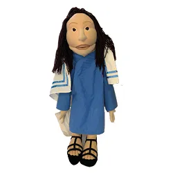 Puppet: Mary, mother of Jesus in blue dress
