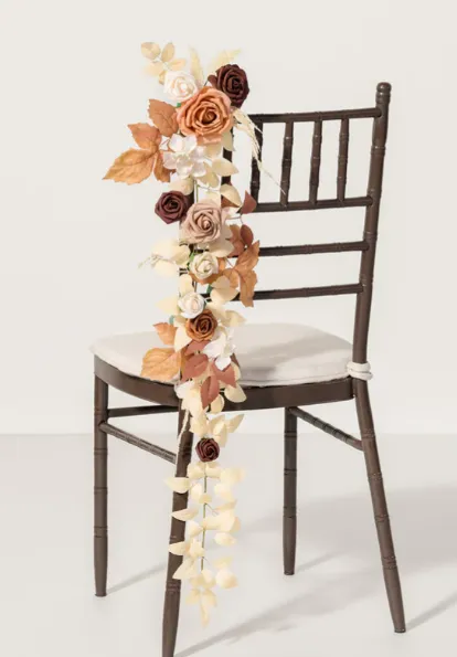Ling's Moment Hanging Chair Back Decoration in Walnut Brown & Sand Beige 