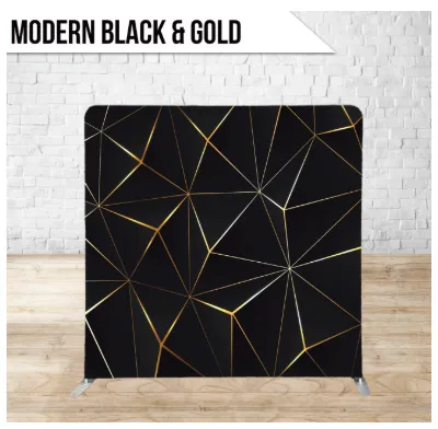 Modern Black & Gold Stretch Fabric (8x8')