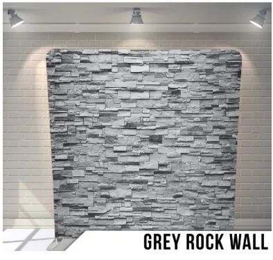 Grey Rock Wall Stretch Fabric (8x8')