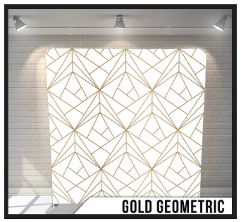 Gold Geometric Stretch Fabric - 8x8'