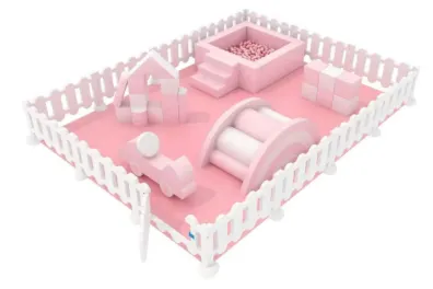 Pink Soft Play Set Rental with Bouncer