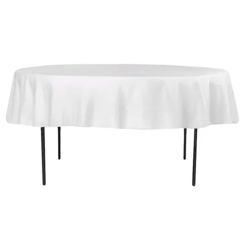 90in Round Linens - WHITE