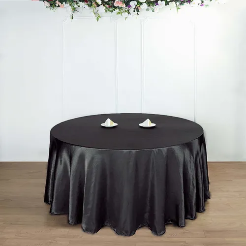 108in Floor Length Linen - 48in Round Tables - Black