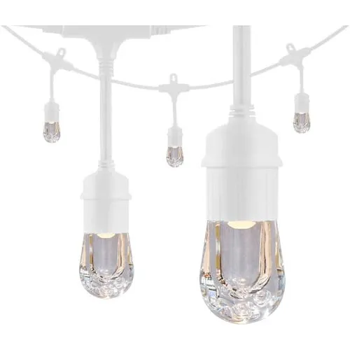 White Vintage String Lights - Installed