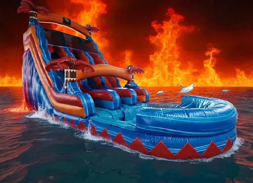 18ft Fire & Ice Inflatable Water Slide (Available After 4/15)