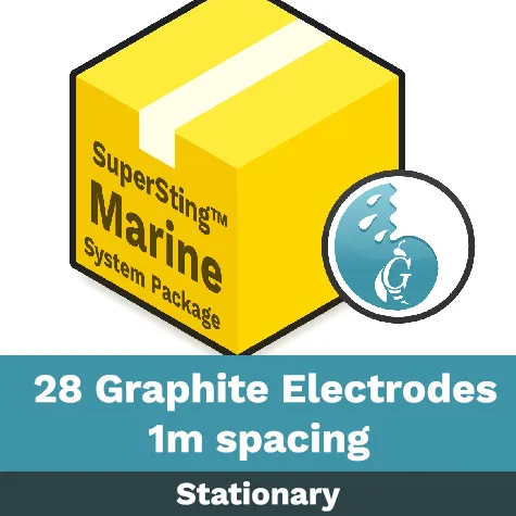 Stationary/Floating Marine System Package - 28 graphite electrodes, 1m spacing