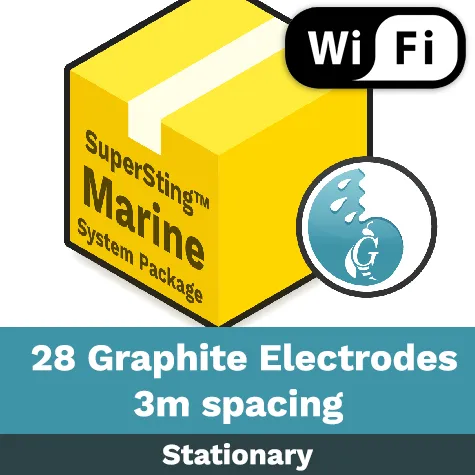 Stationary/Floating Marine System Package - 28 graphite electrodes, 3m spacing (WiFi)