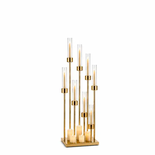 Gold Modern Candle Centerpiece with LED Candles 