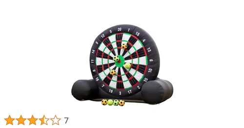 Giant 10 Foot Outdoor Inflatable Soccer Darts Board with 8 Soccer Balls